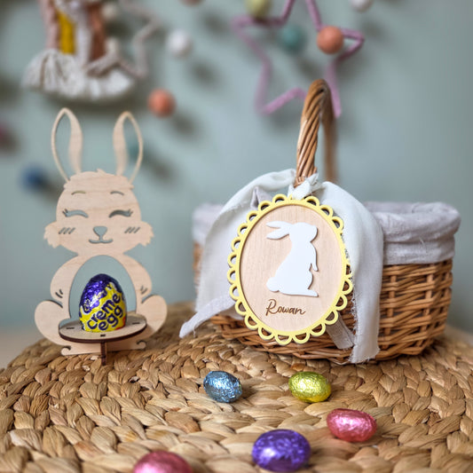 Personalised scallop egg easter tag