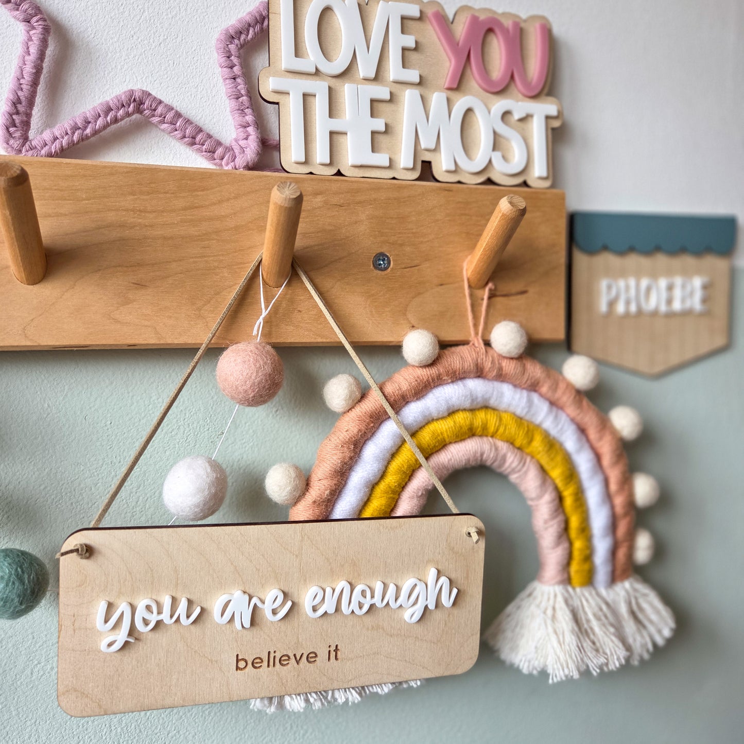 You are enough mini hanging banner