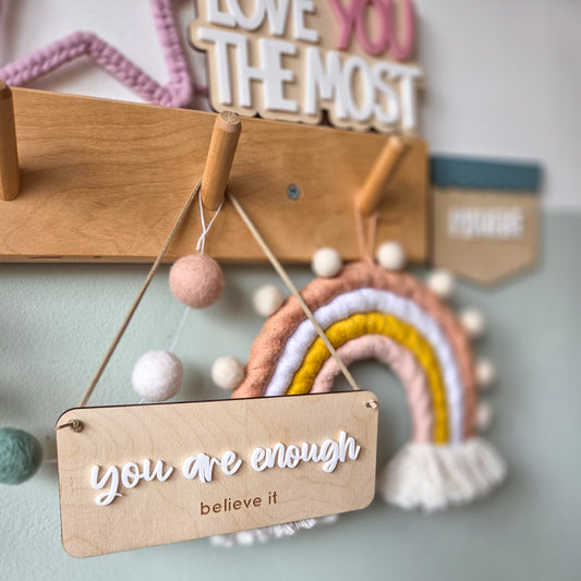 You are enough mini hanging banner