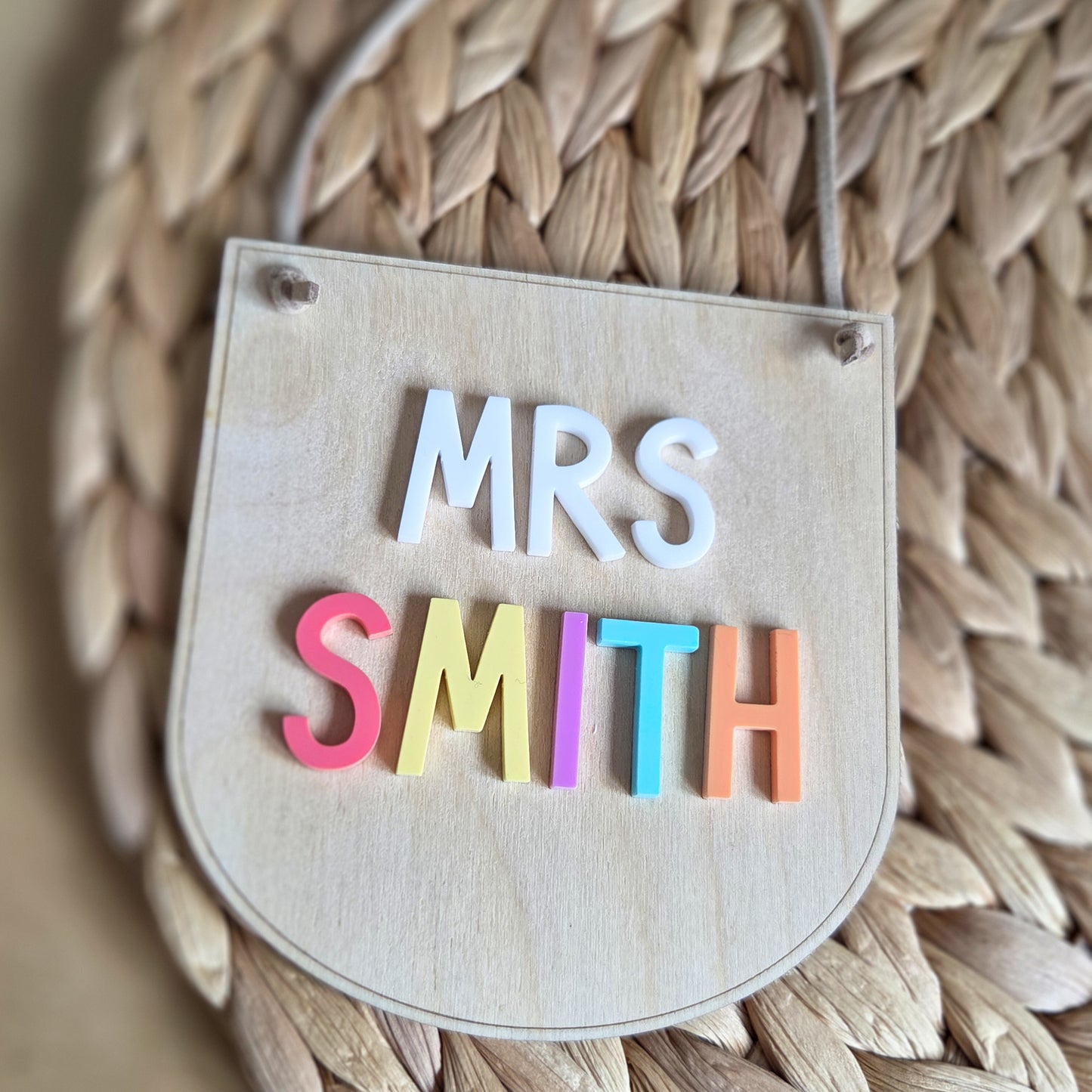 Personalised teacher mini hanging