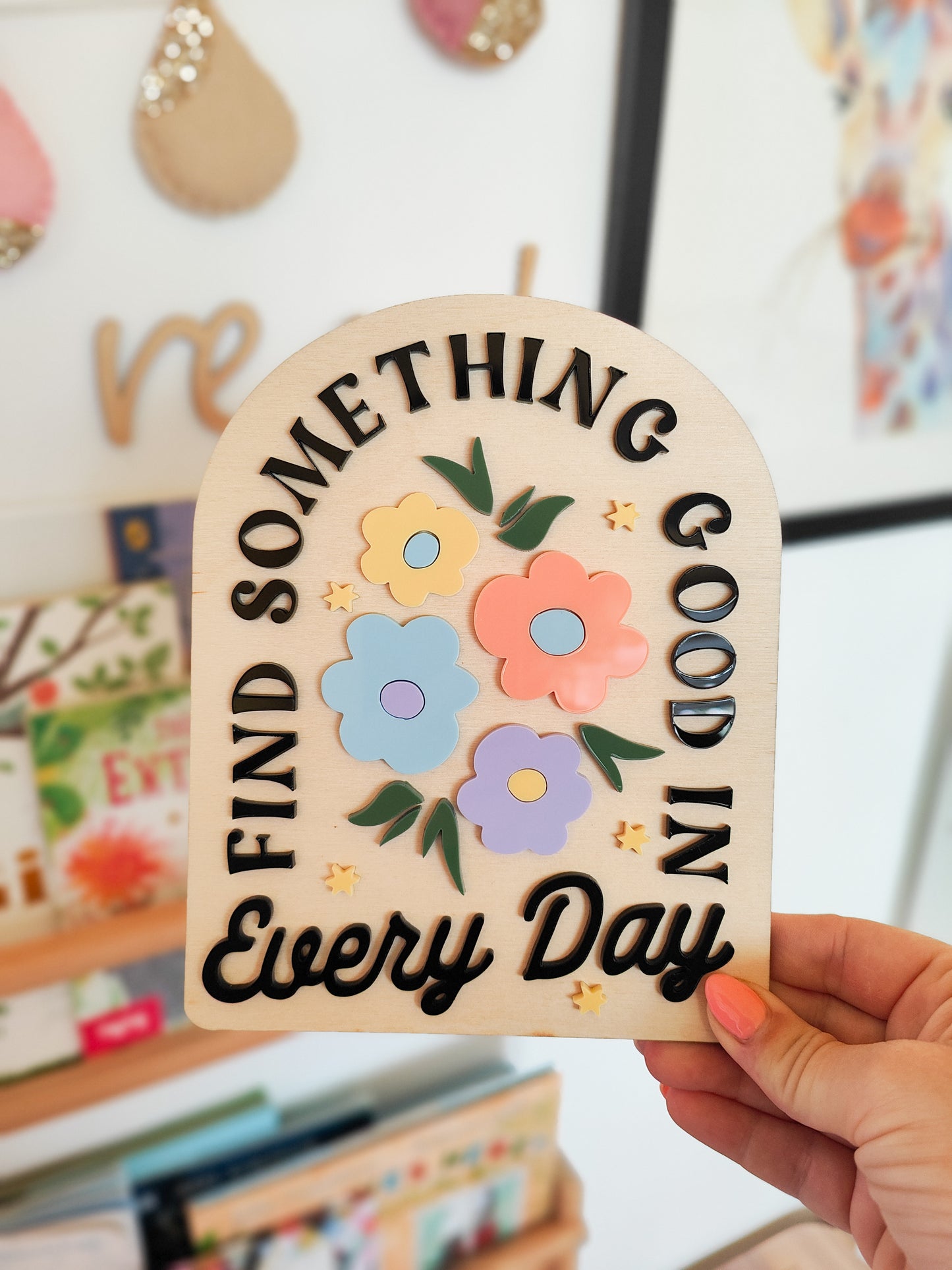 Find something good in every day shelf sitter