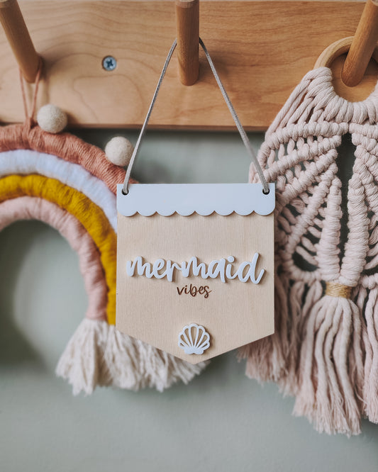 Mermaid vibes mini hanging banner