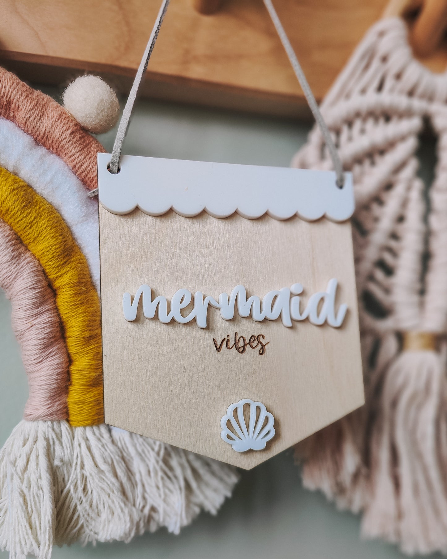 Mermaid vibes mini hanging banner