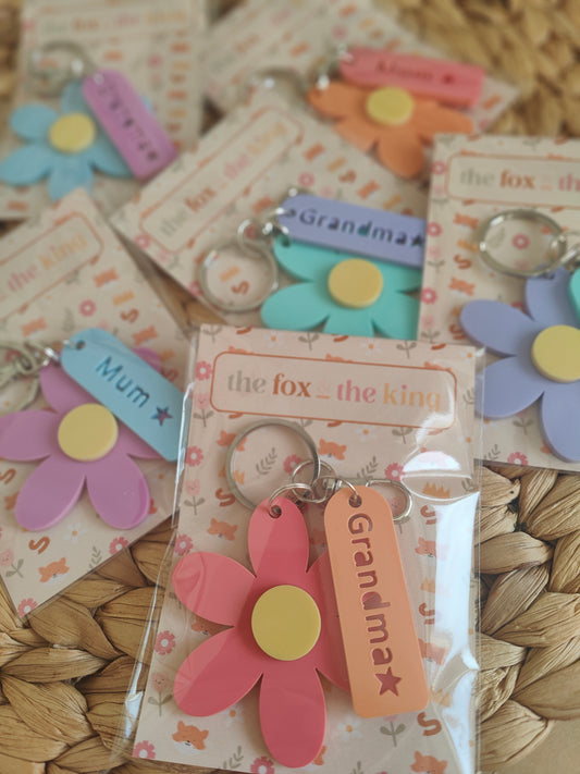 Personalised flower keyring