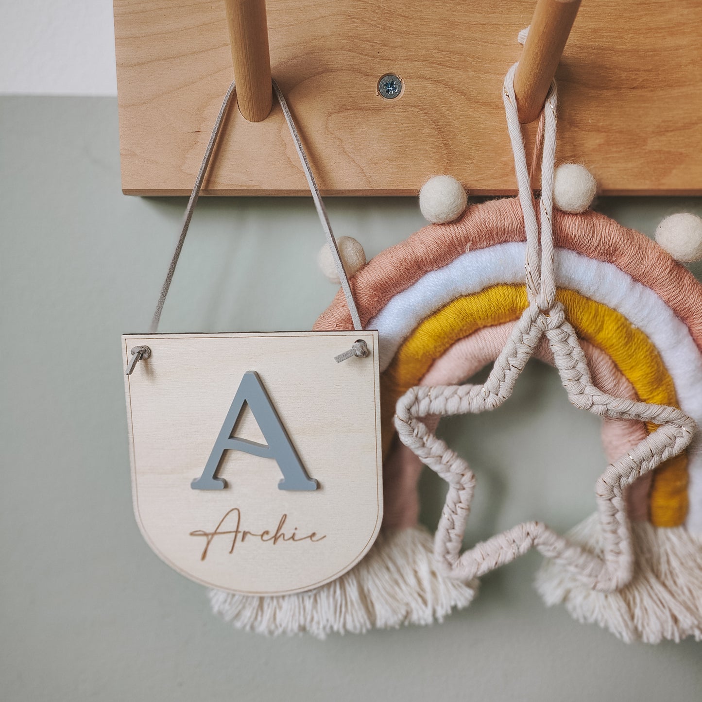 Personalised initial mini hanging banner