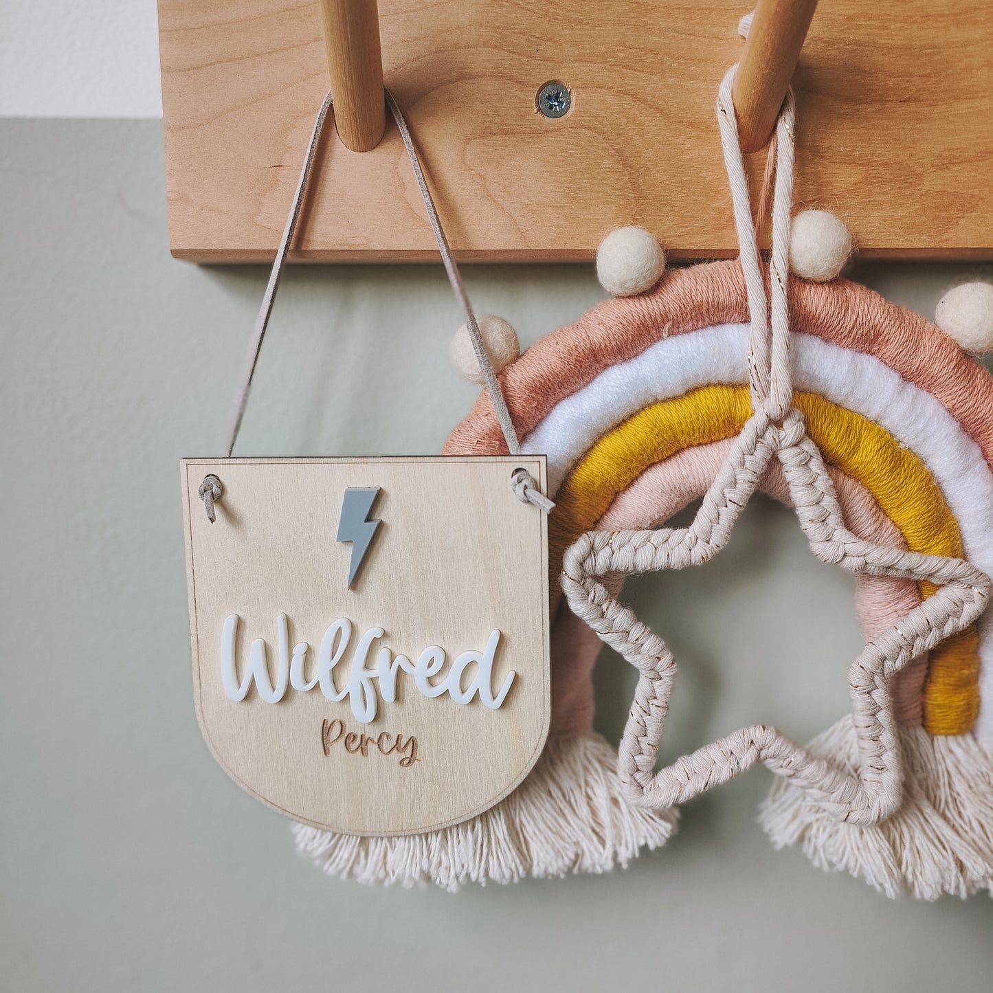 Personalised lightening bolt mini hanging banner