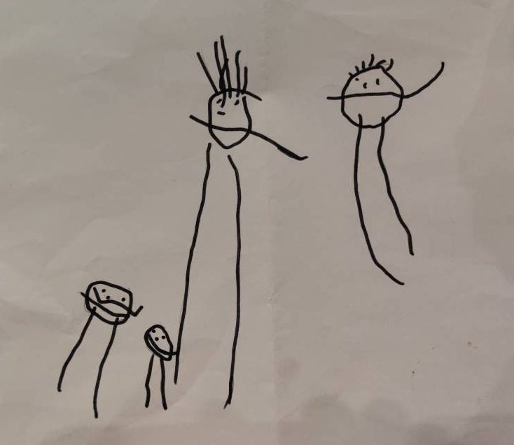 Children's drawing engraved fridge magnet