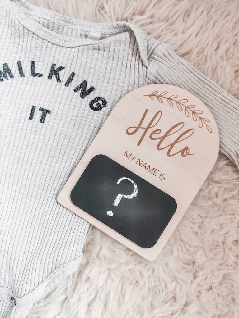 Birth announcement chalkboard sign