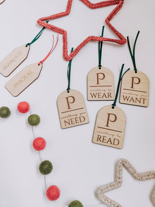 Personalised 'Something To' wooden mindful gifting tags