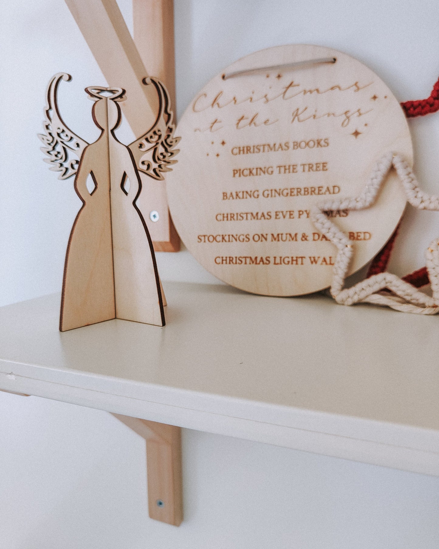 Interlocking wooden Christmas angel