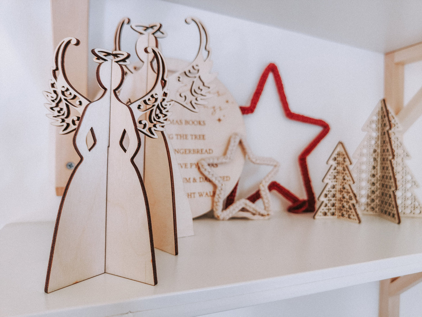 Interlocking wooden Christmas angel