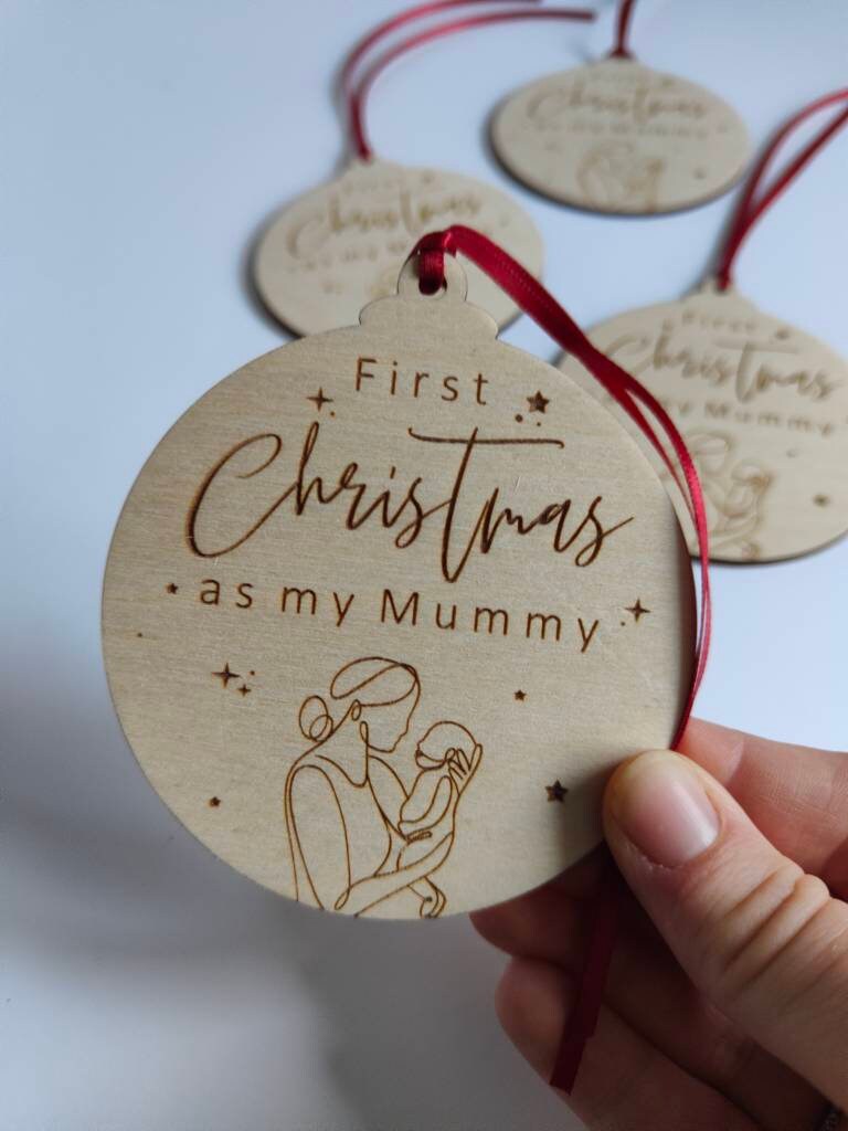 First Christmas as a mummy bauble
