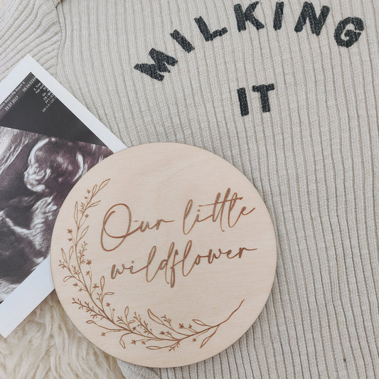 Wildflower wooden disc