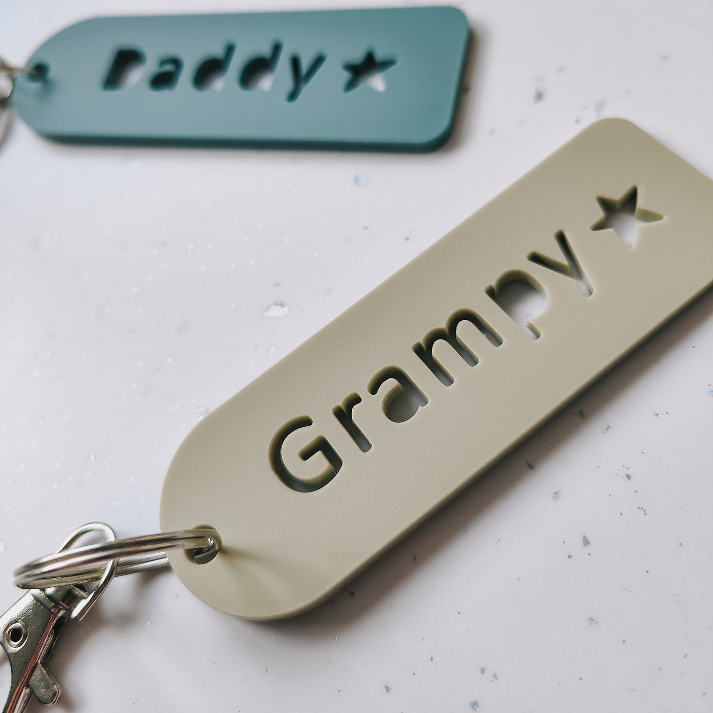 Personalised acrylic keyring