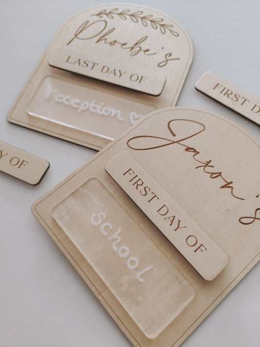 First and last day of school board