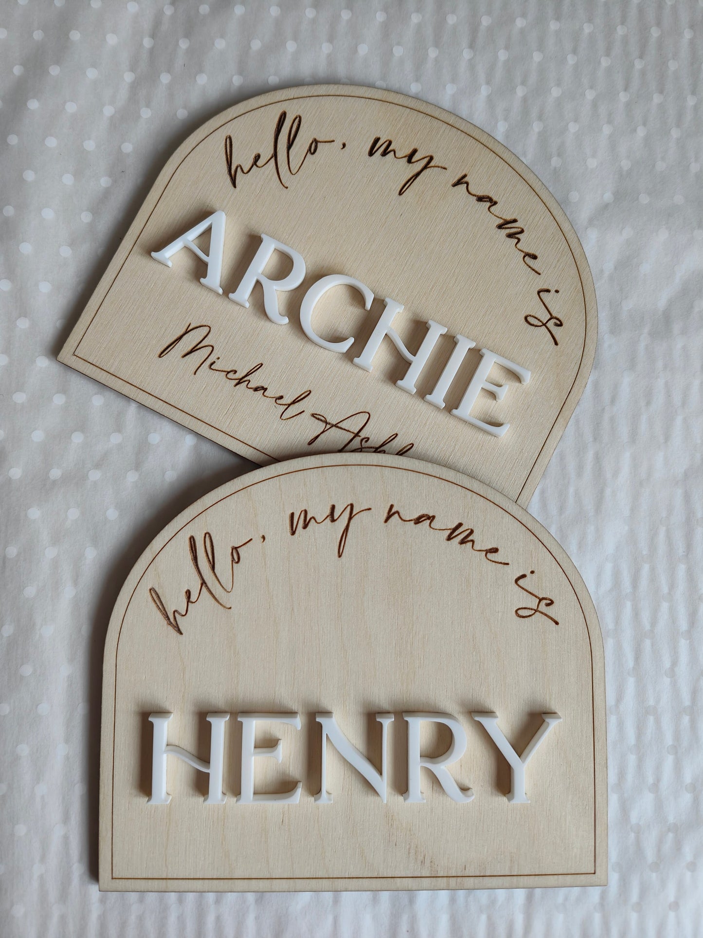 Baby name announcement plaque