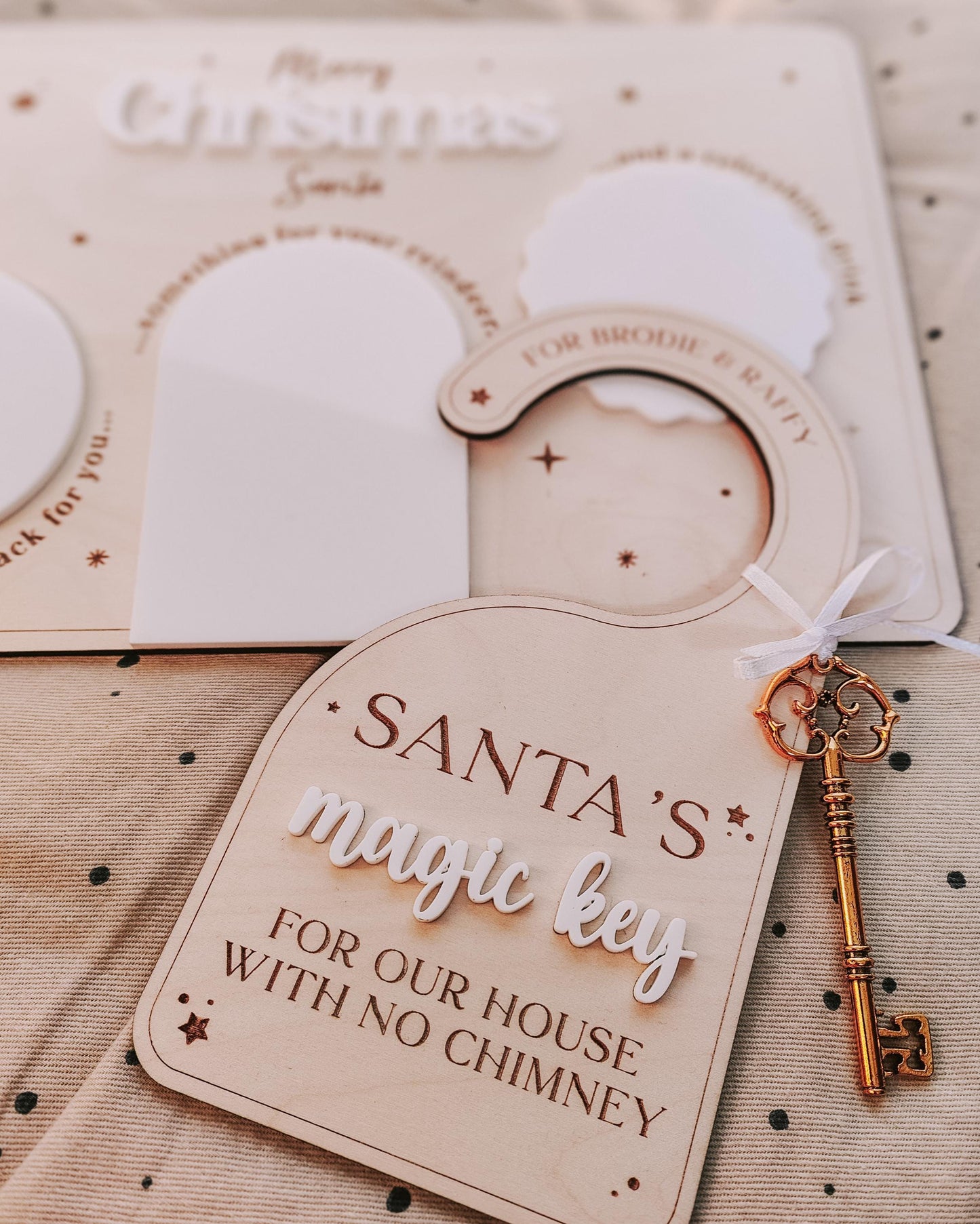 Personalised Santa's magic key door hanger