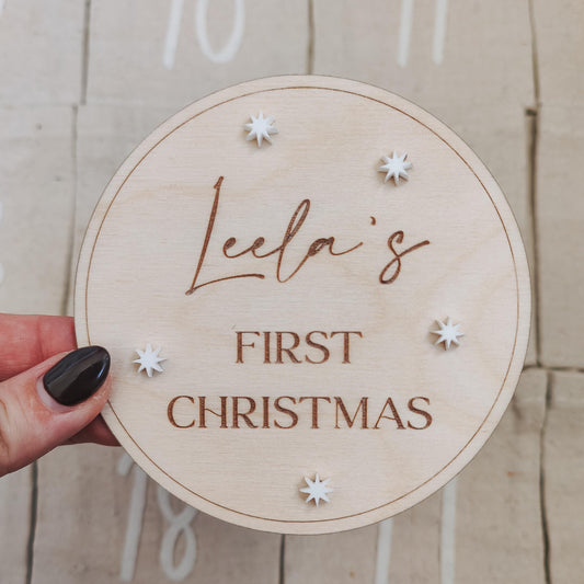 My first Christmas personalised milestone disc