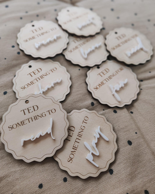 Mindful gifting 'Something To' wooden tags