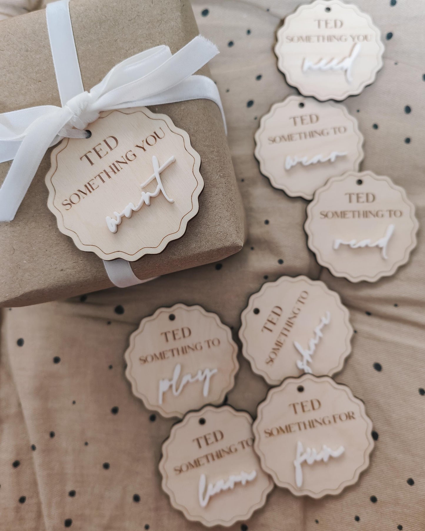 Mindful gifting 'Something To' wooden tags