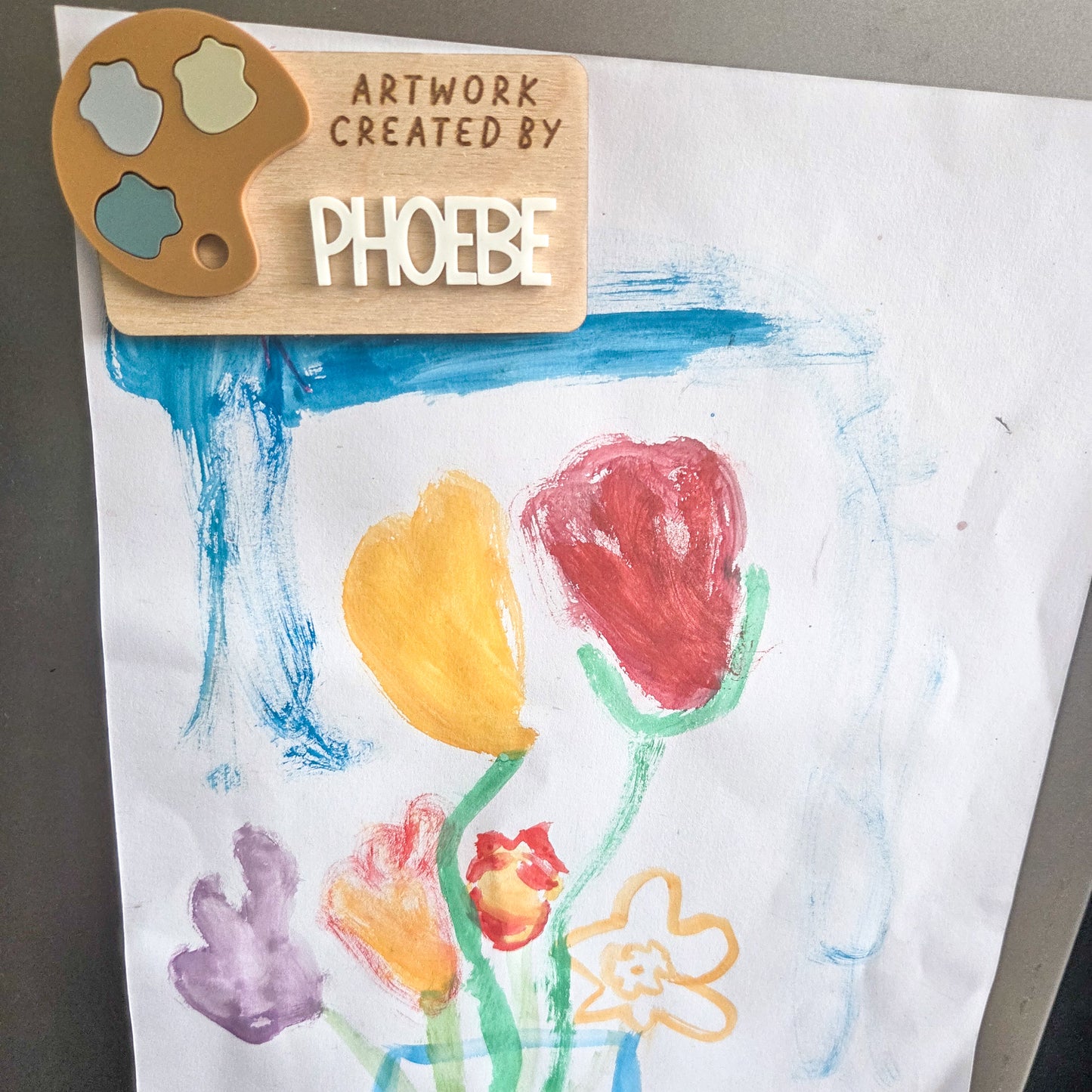Personalised children's artwork magnet