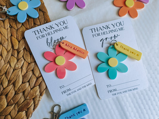 Flower keyring teacher gift