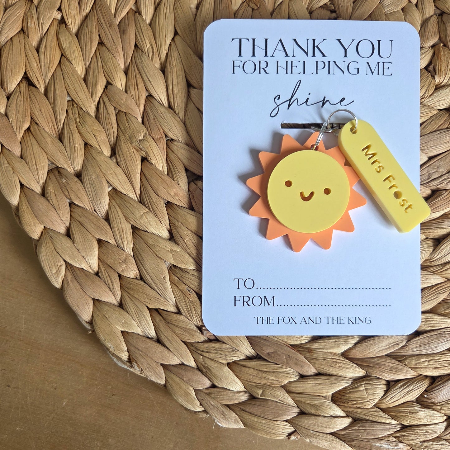 Sunshine keyring teacher gift