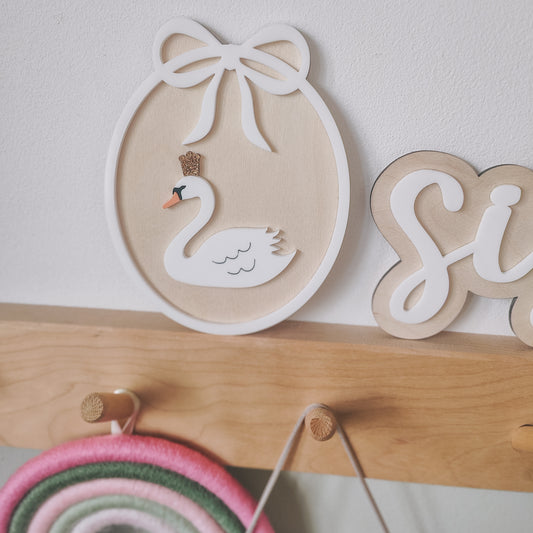 Royal swan oval plaque