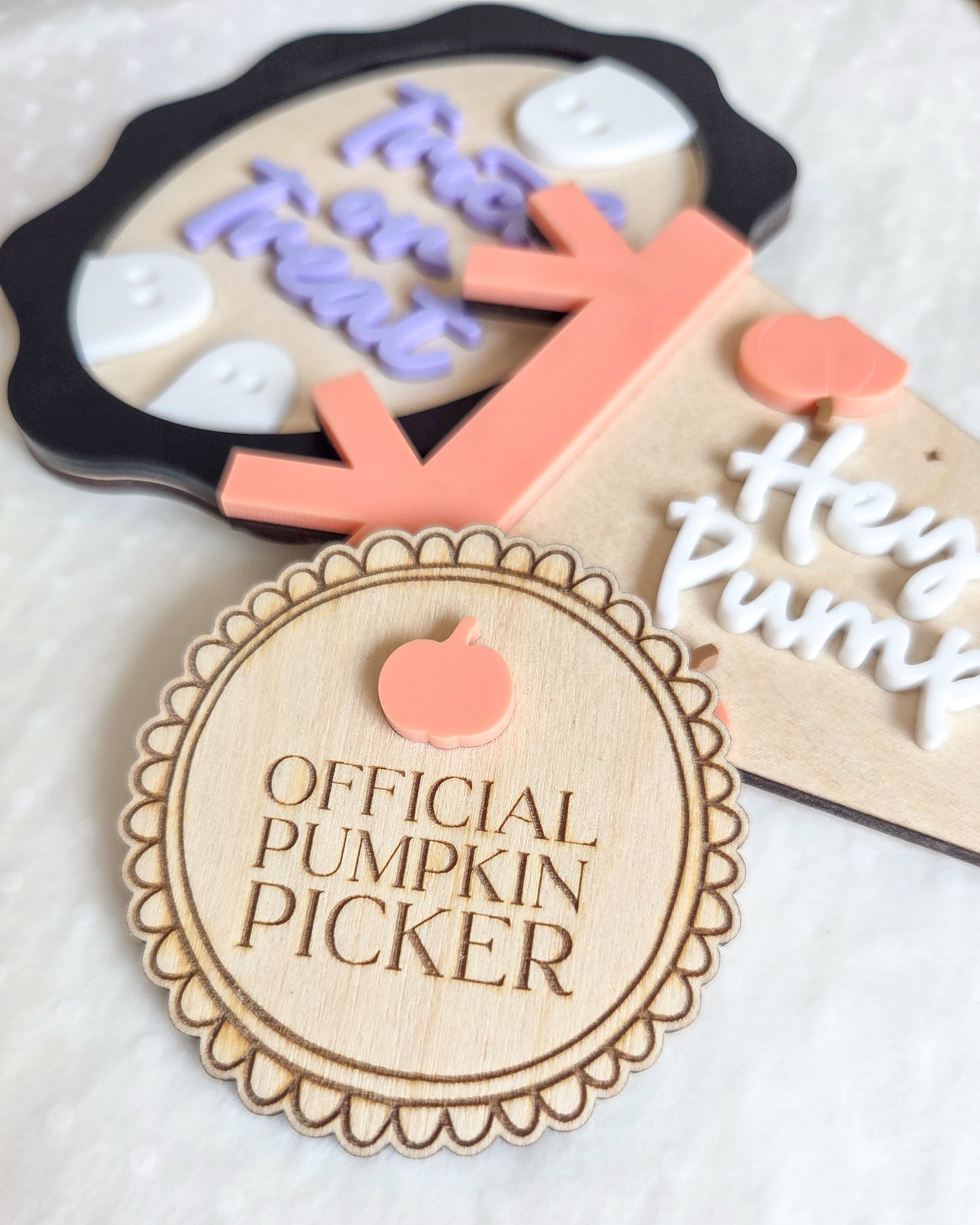 Pumpkin picker wooden badge