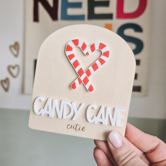 Candy Cane Cutie Christmas shelf sitter decoration