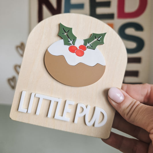 Little Pud Christmas shelf sitter decoration