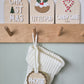 Christmas stocking with personalised tag