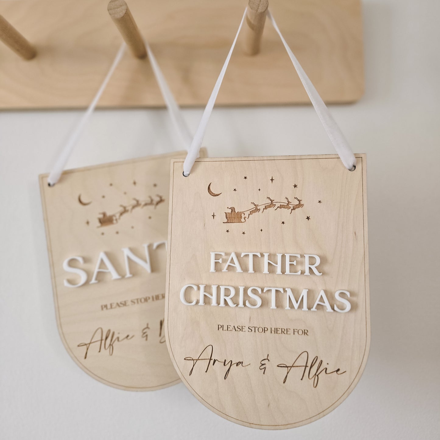 Personalised 'stop here'  Christmas sign