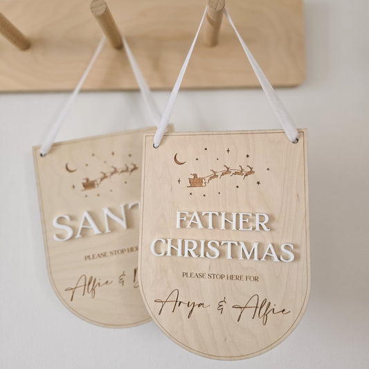 Personalised 'stop here'  Christmas sign