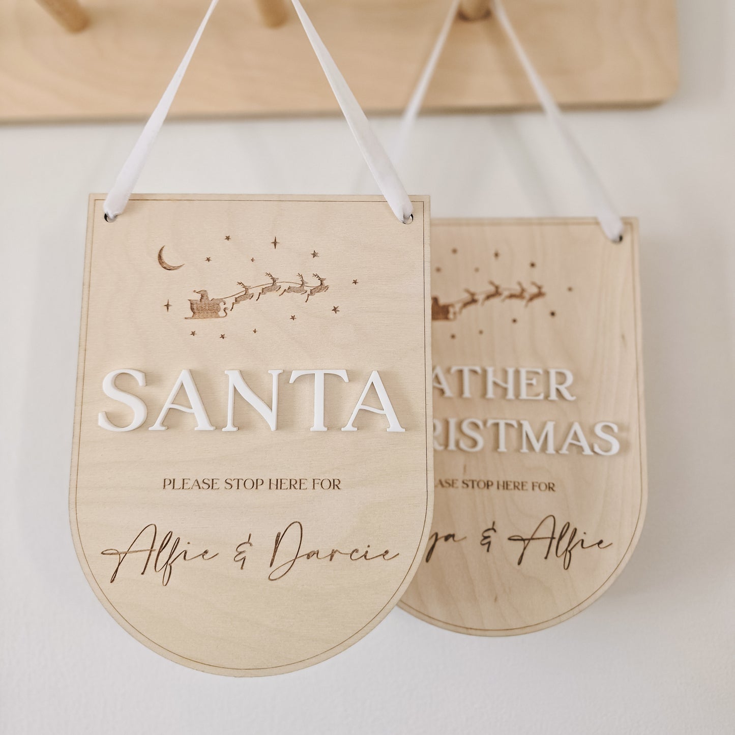 Personalised 'stop here'  Christmas sign