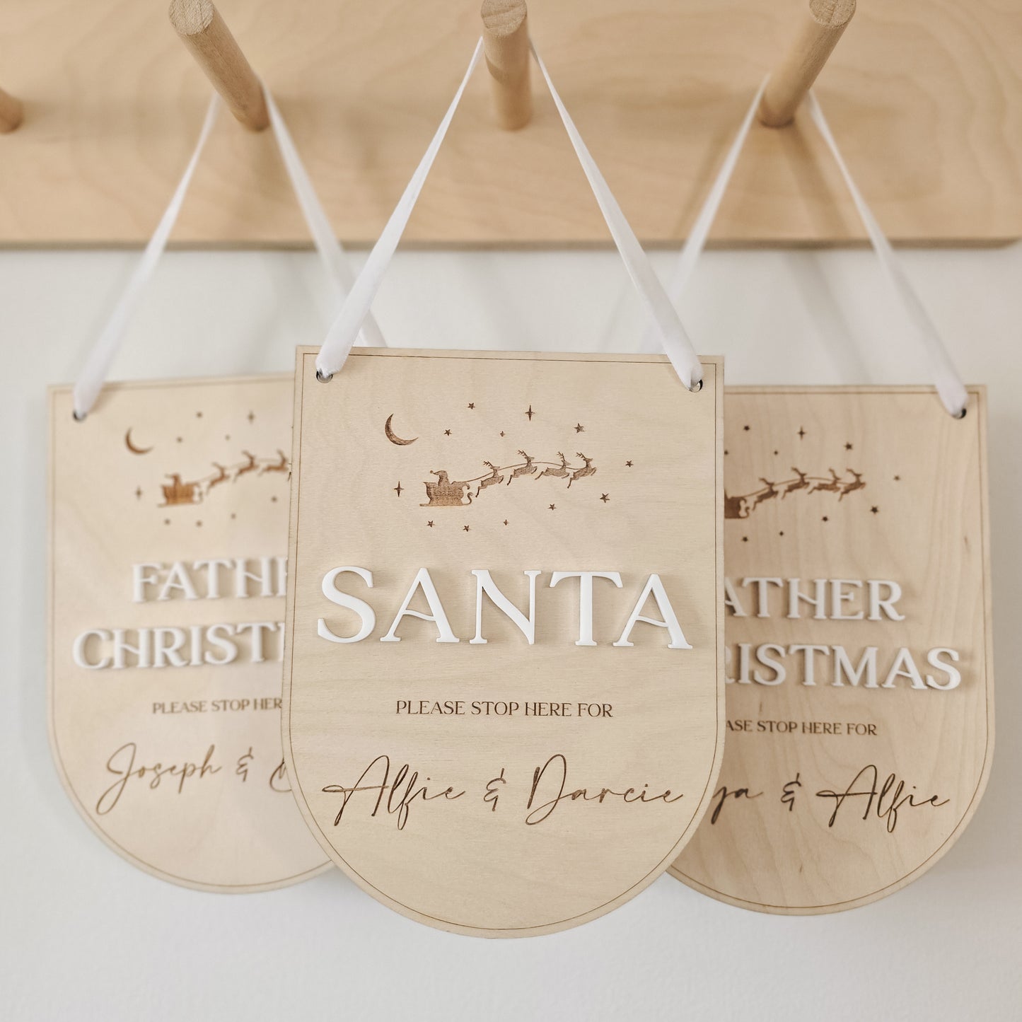 Personalised 'stop here'  Christmas sign