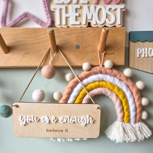 You are enough mini hanging banner