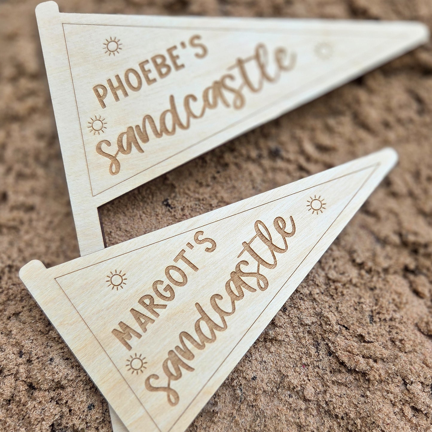 Sandcastle wooden flag
