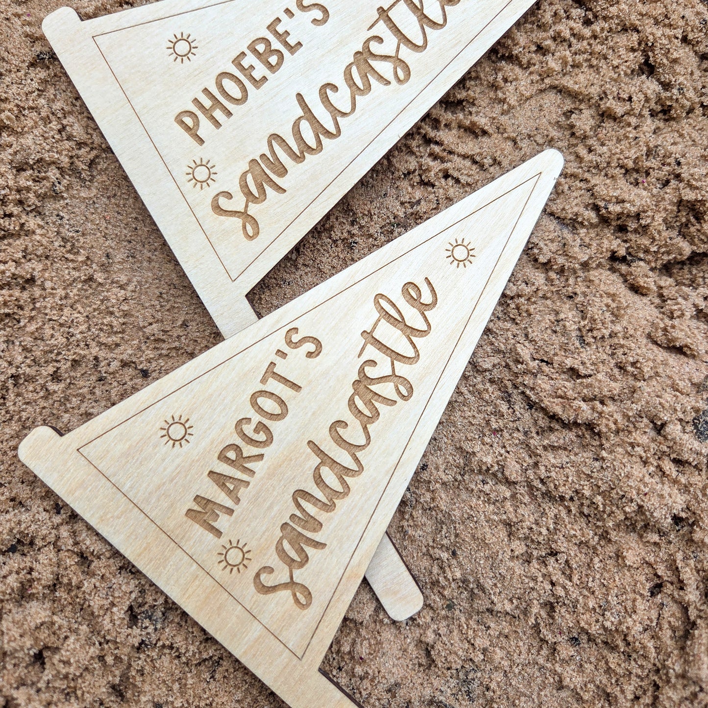 Sandcastle wooden flag