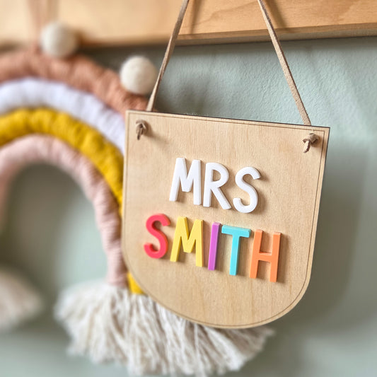 Personalised teacher mini hanging