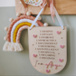 Personalised positive affirmation hanging banner with hearts