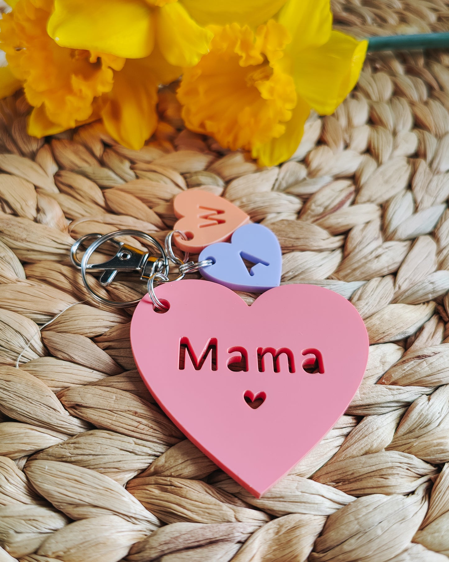 Heart family keyring