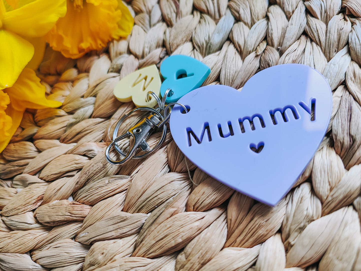 Heart family keyring