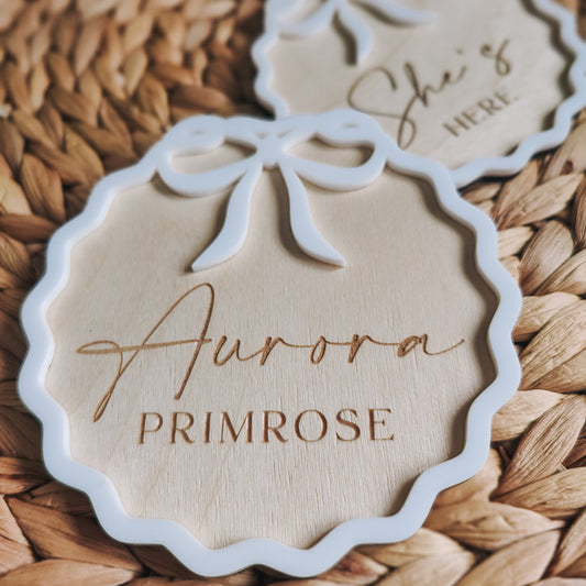 Bow name plaque