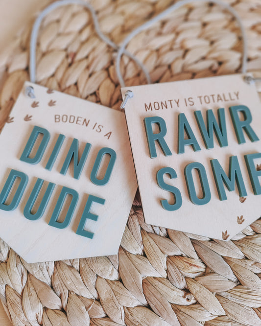 Personalised rawr some mini hanging banner