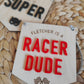 Personalised racer dude mini hanging banner