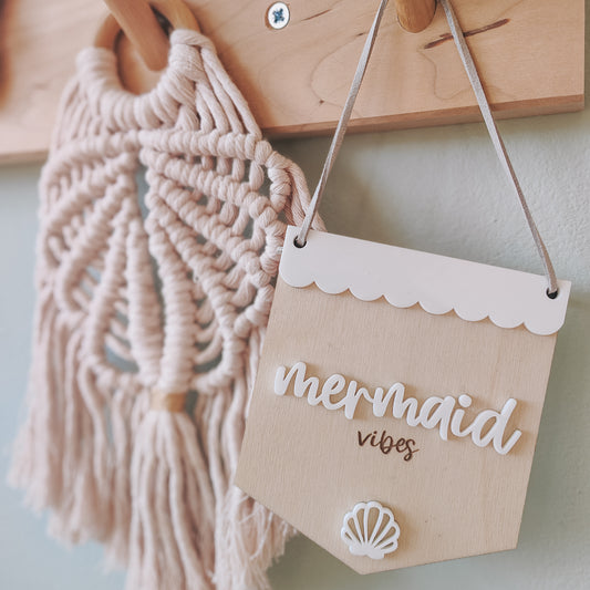 Mermaid vibes mini hanging banner