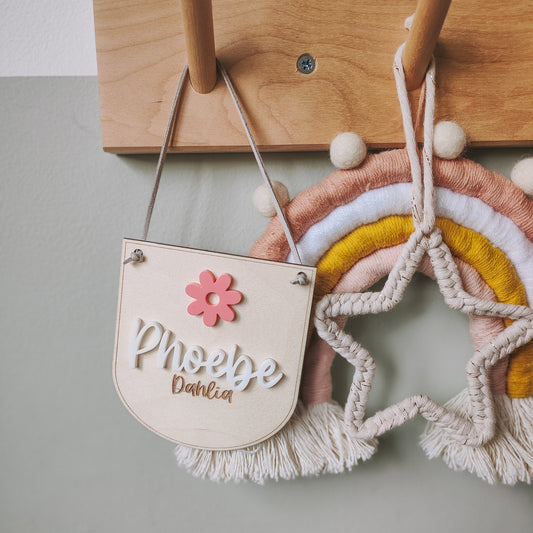 Personalised flower mini hanging banner