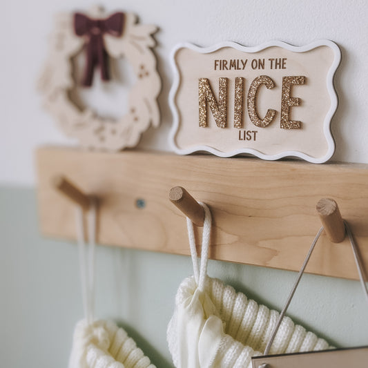 Nice list Christmas plaque