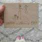 Children's drawing wooden postcard